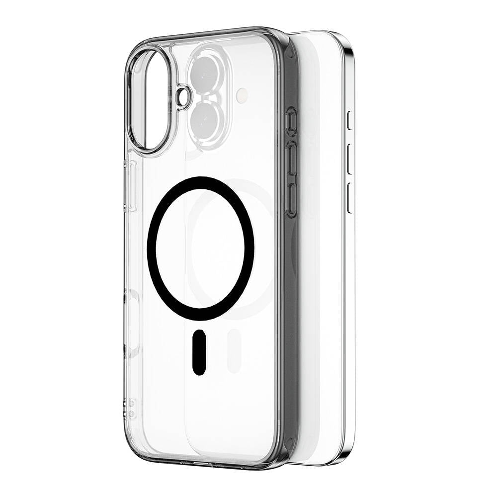 iPhone 16 Kılıf Wiwu MCC-101 iShield Pro Serisi Magsafe Şarj Özellikli Crystal Sert PC Kılıf Siyah