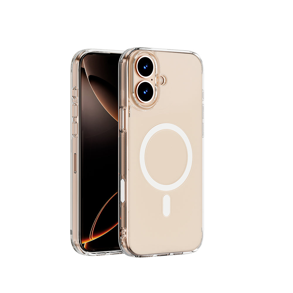 iPhone 16 Kılıf Wiwu MCC-102 Magnetic Crystal Sert PC Kılıf Şeffaf