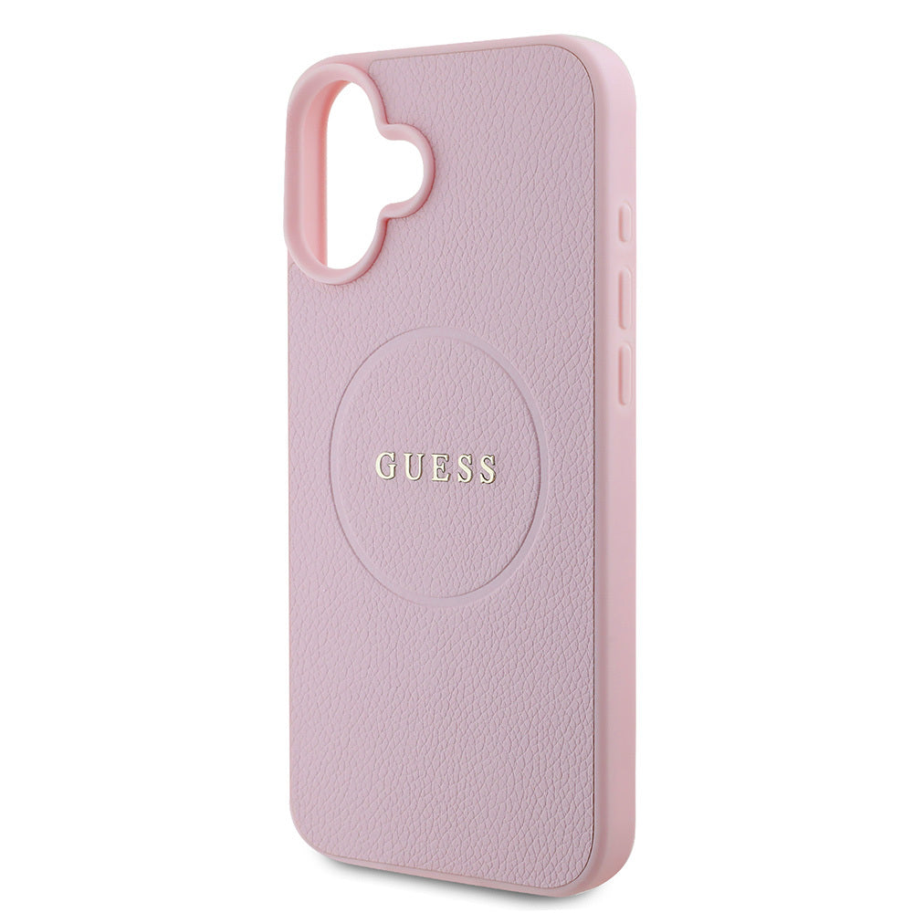Apple iPhone 16 Plus Kılıf Guess Orjinal Lisanslı M-safe Şarj Özellikli Yazı Logolu Grained Kapak