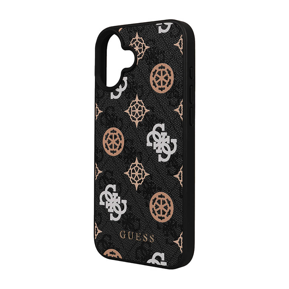 Apple iPhone 16 Plus Kılıf Guess Orjinal Lisanslı M-safe Şarj Özellikli 4G Desenli Yazı Logolu Peony Kapak