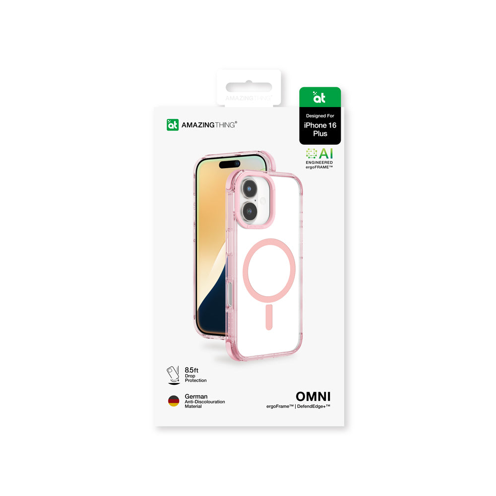 iPhone 16 Plus Kılıf Magsafe Şarj Özellikli Amazingthing Omni Serisi Kılıf Pembe