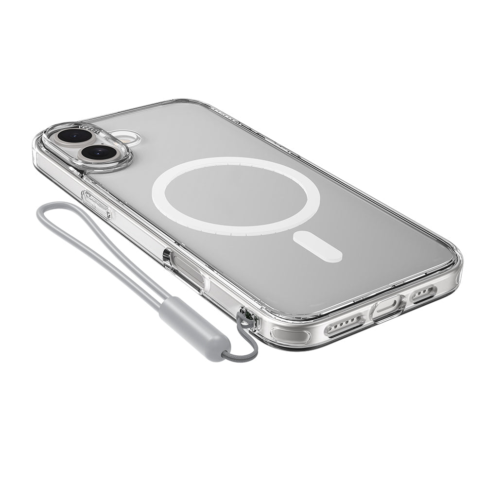 Apple iPhone 16 Plus Kılıf M-safe Şarj Özellikli Raptic Crystal M-safe Serisi Şeffaf Kapak Şeffaf