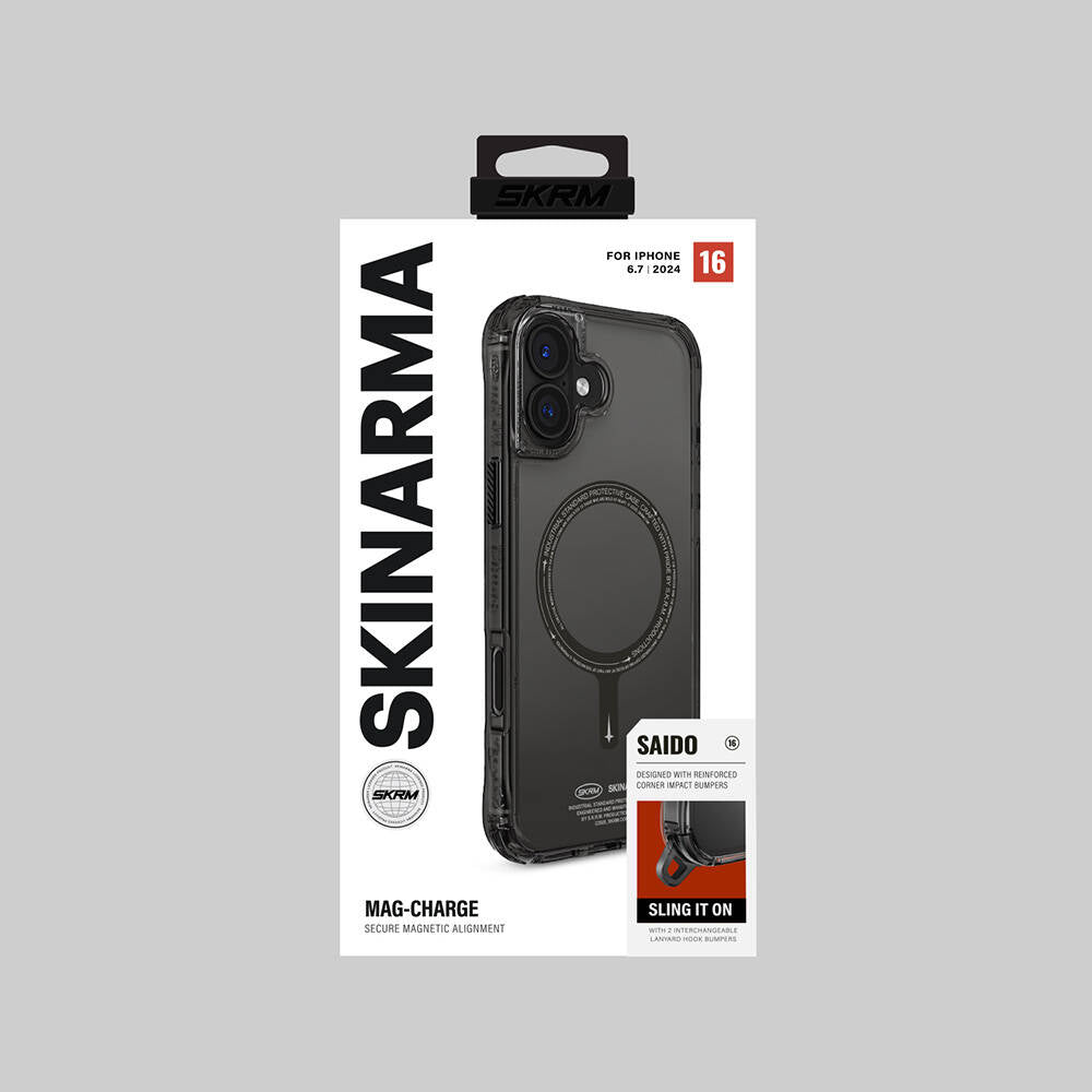 iPhone 16 Plus Kılıf Magsafe Şarj Özellikli Şeffaf Airbag Tasarımlı Skinarma Saido Kılıf Şeffaf