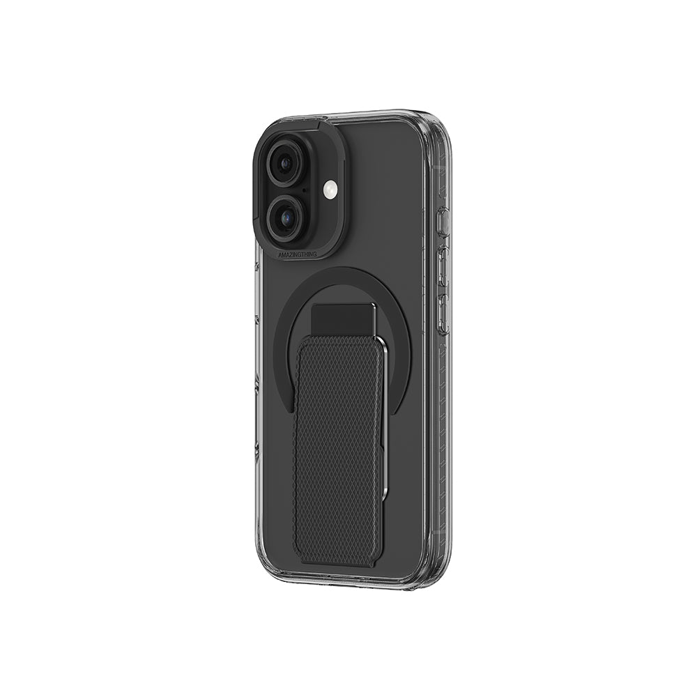 iPhone 16 Plus Kılıf Magsafe Şarj Özellikli Standlı Amazingthing Titan Pro Plus Kılıf Siyah