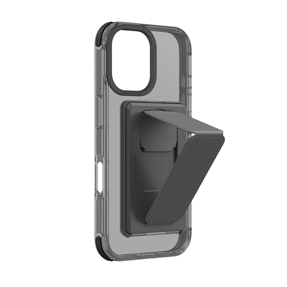 iPhone 16 Plus Kılıf Magsafe Şarj Özellikli Standlı Kartlıklı Set Amazingthing Omni Adventure Serisi Kılıf Siyah