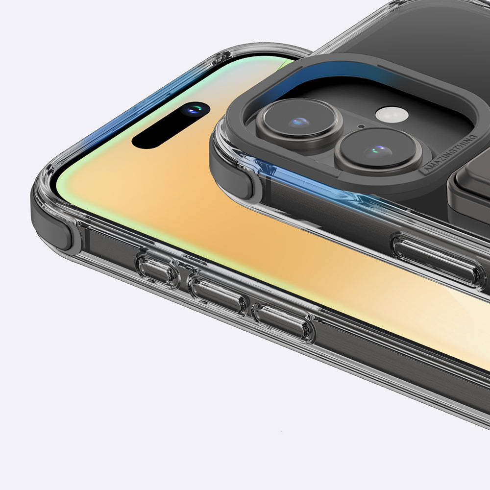 iPhone 16 Plus Kılıf Magsafe Şarj Özellikli Standlı Kartlıklı Set Amazingthing Omni Adventure Serisi Kılıf Siyah