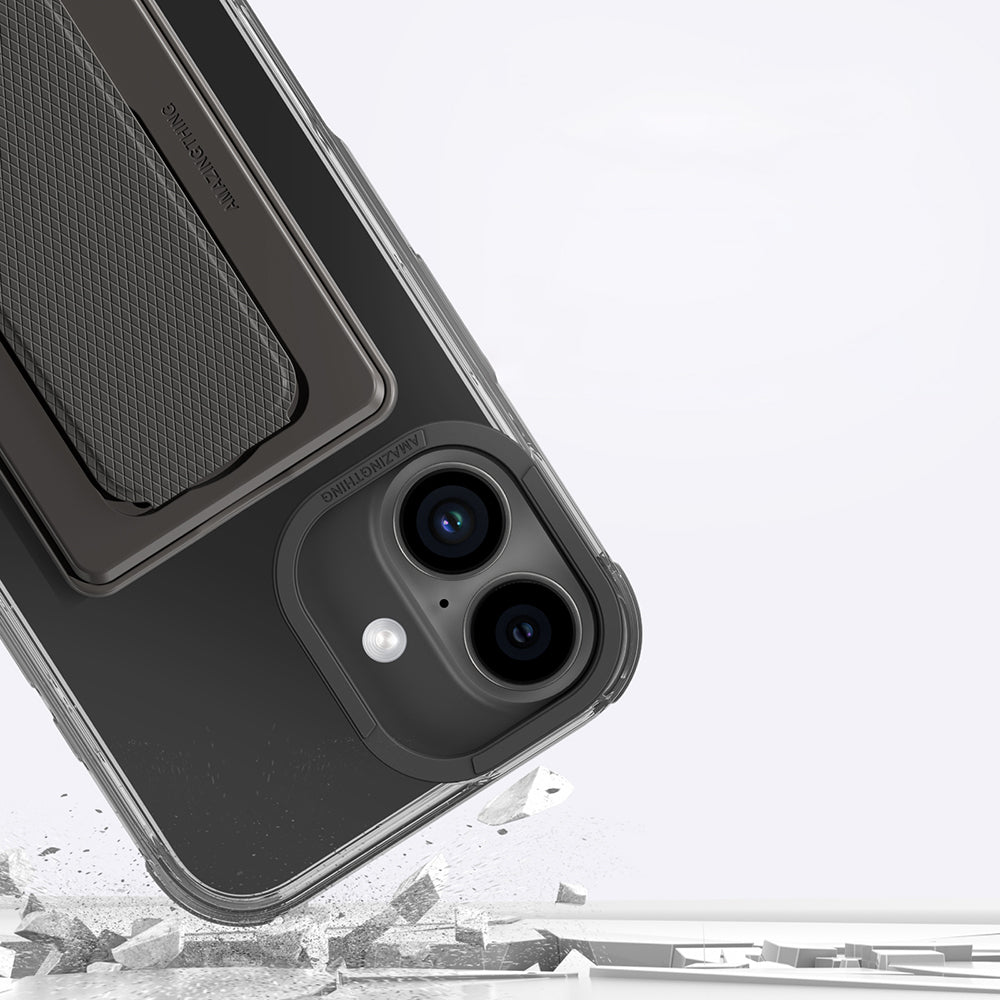 iPhone 16 Plus Kılıf Magsafe Şarj Özellikli Standlı Kartlıklı Set Amazingthing Omni Adventure Serisi Kılıf Siyah