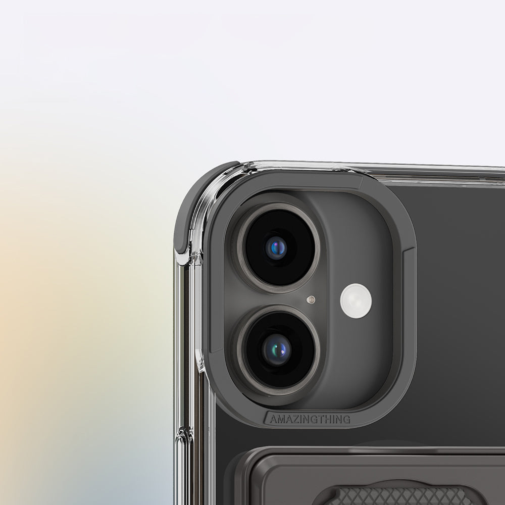 iPhone 16 Plus Kılıf Magsafe Şarj Özellikli Standlı Kartlıklı Set Amazingthing Omni Adventure Serisi Kılıf Siyah