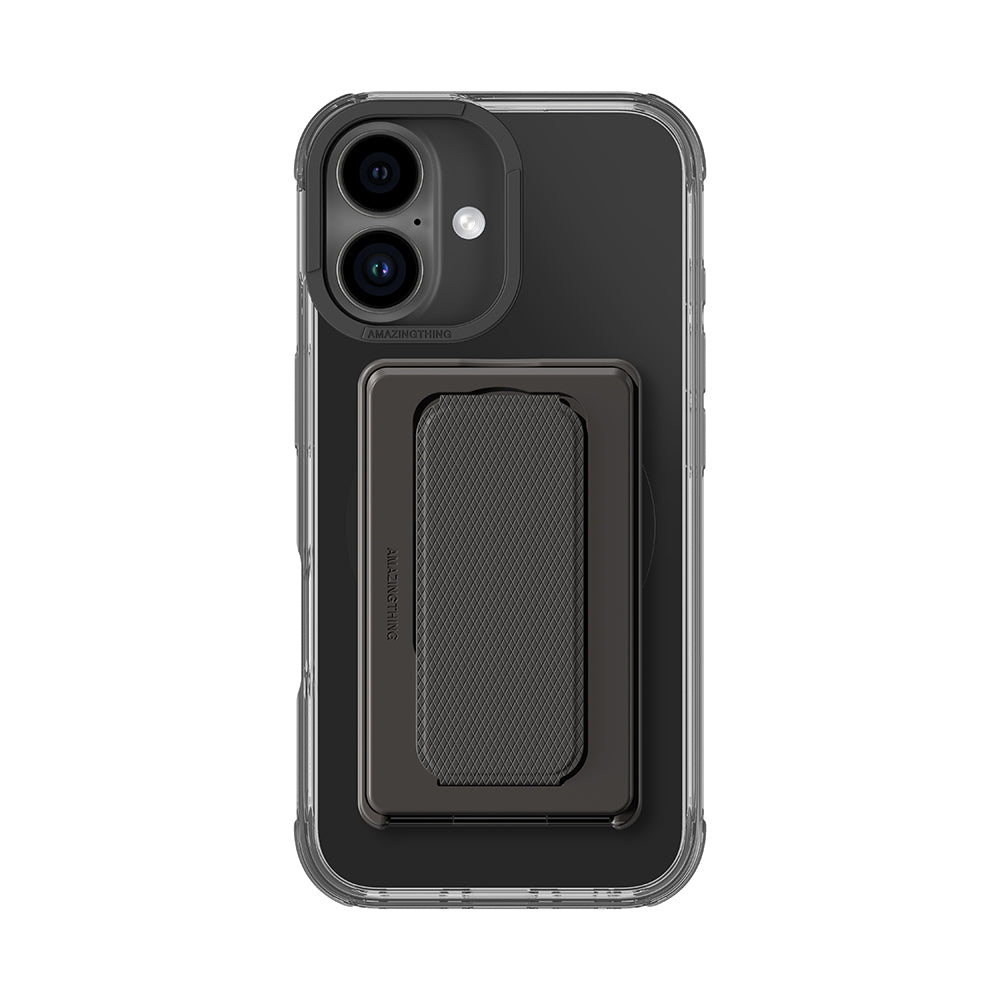 iPhone 16 Plus Kılıf Magsafe Şarj Özellikli Standlı Kartlıklı Set Amazingthing Omni Adventure Serisi Kılıf Siyah