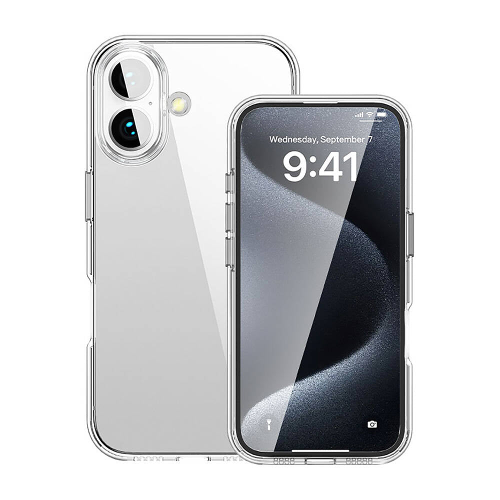 iPhone 16 Plus Kılıf Magsafe Şarj Özellikli Transparan Sert PC Wlons Pita Kılıf Şeffaf