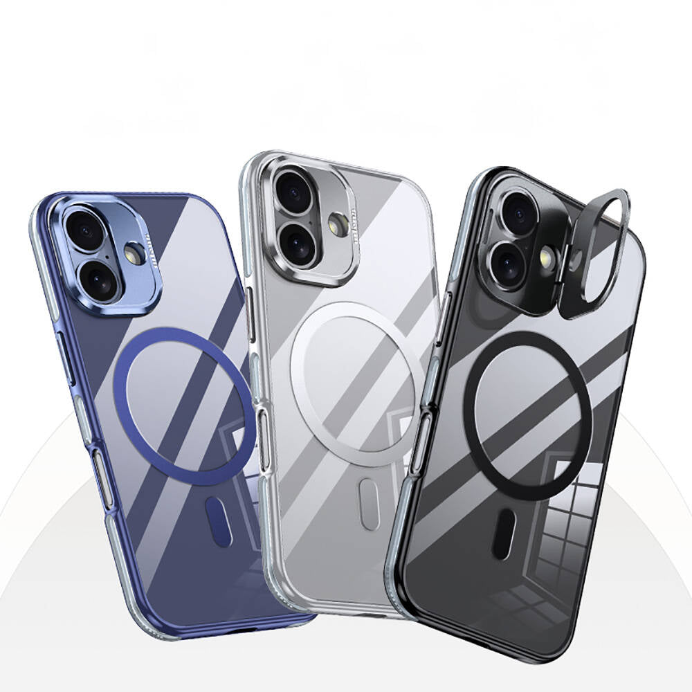 iPhone 16 Plus Kılıf Magsafe Şarj Özellikli Wlons Standlı Efsane Kılıf Siyah