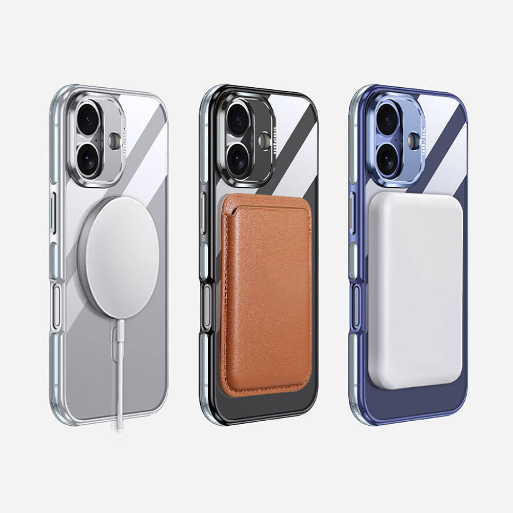 iPhone 16 Plus Kılıf Magsafe Şarj Özellikli Wlons Standlı Efsane Kılıf Siyah