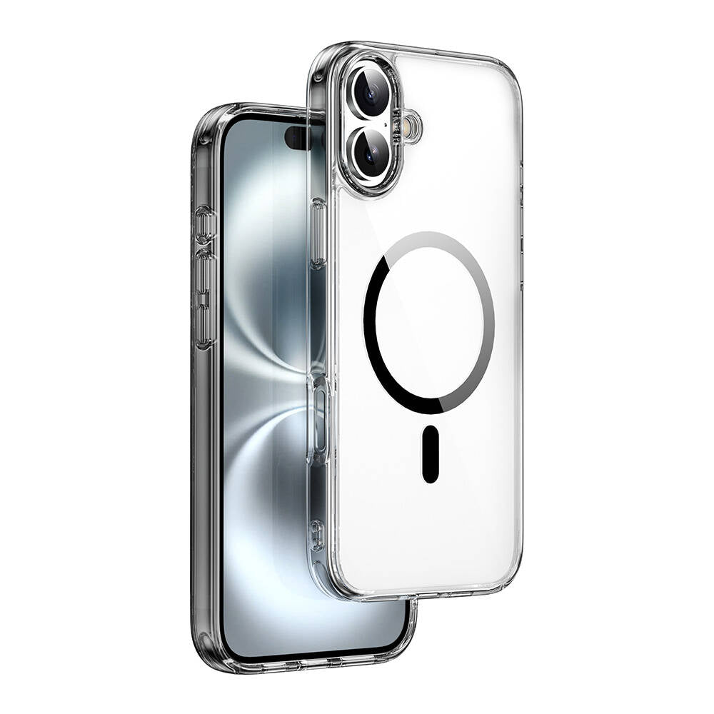 iPhone 16 Plus Kılıf Wiwu MCC-101 iShield Pro Serisi Magsafe Şarj Özellikli Crystal Sert PC Kılıf Siyah