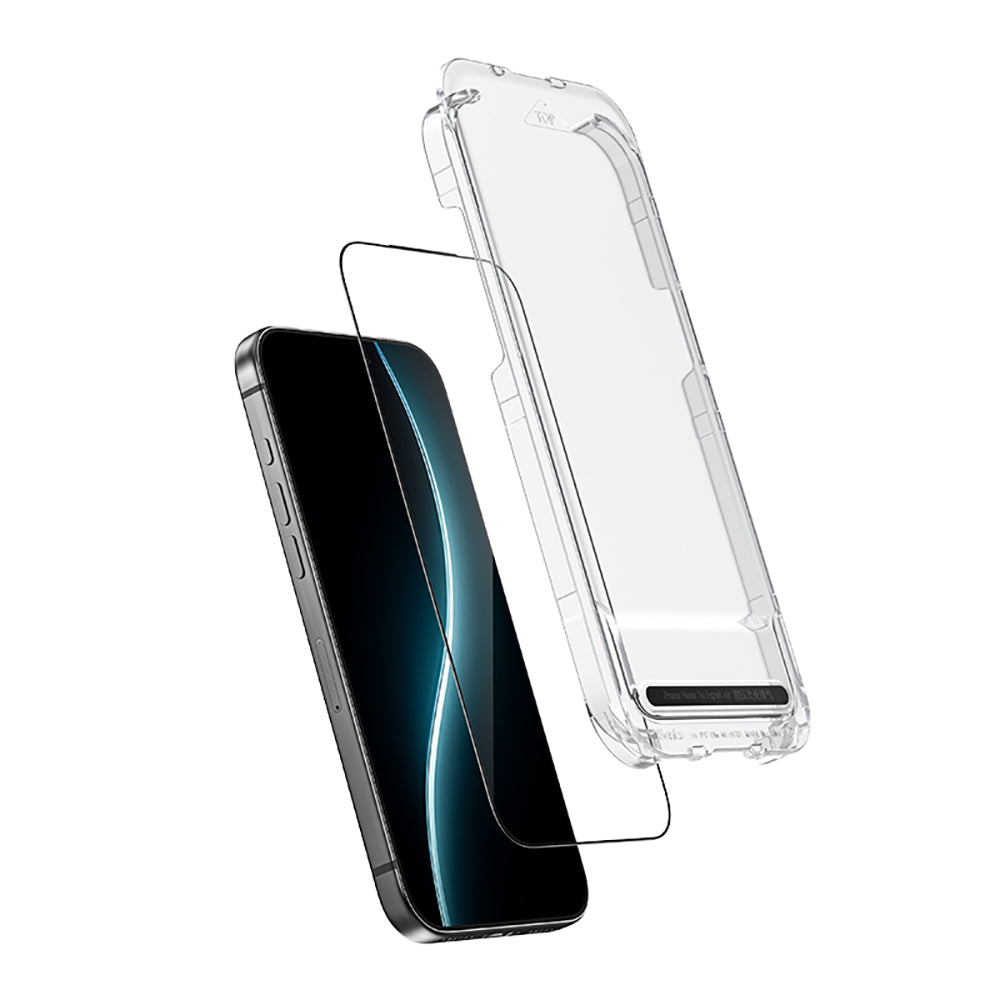 Apple iPhone 16 Pro Benks Glass Warrior HD 0.3mm Ultra İnce 0.9mm Kenarları Güçlendirilmiş Cam Ekran Koruyucu + Kolay Uygulama Aparatlı