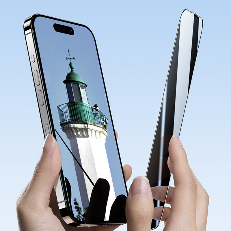 iPhone 16 Pro Benks Ultra İnce Kenarlı Privacy Hayalet Ekran Koruyucu + Kolay Uygulama Aparatlı Siyah