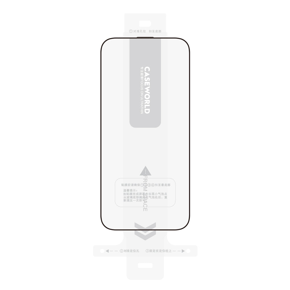 Apple iPhone 16 Pro CaseWorld Armor Serisi 0.15mm 3D Temperli Cam Ekran Koruyucu + Uygulama Aparatlı Şeffaf