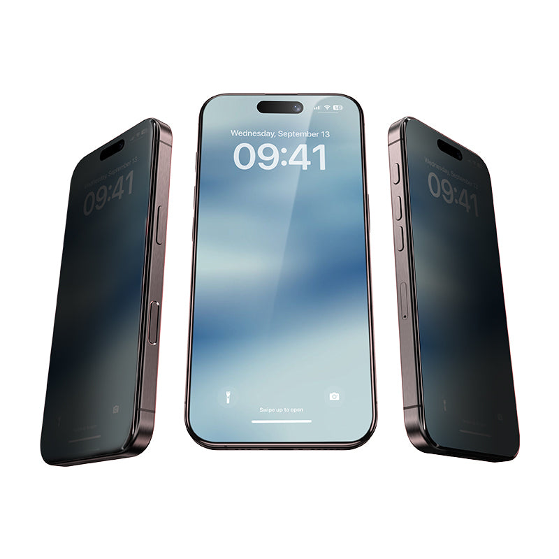 iPhone 16 Pro Hidrofobik Ve Oleofobik Özellikli Benks 0.3mm Privacy Air Shield Ekran Koruyucu 10'lu Paket Şeffaf