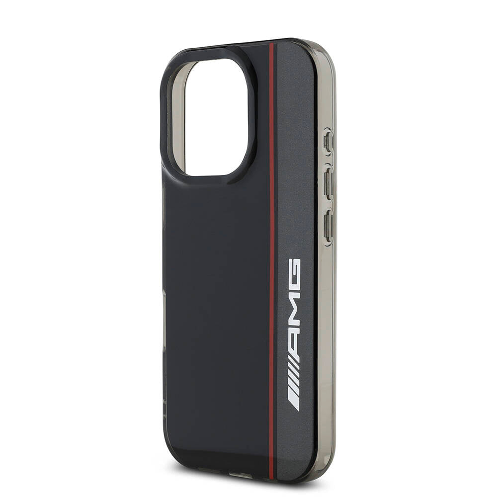 iPhone 16 Pro Kılıf AMG Orjinal Lisanslı Magsafe Şarj Özellikli IML Baskı Logolu Çift Katmanlı Bow Lines Kılıf Siyah