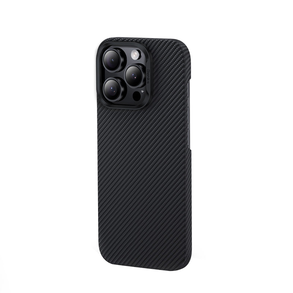 Apple iPhone 16 Pro Kılıf Benks M-safe Şarj Özellikli Metal Kamera Çerçeveli Magnetik ArmorAir 600D Kevlar Fiber Kapak Siyah