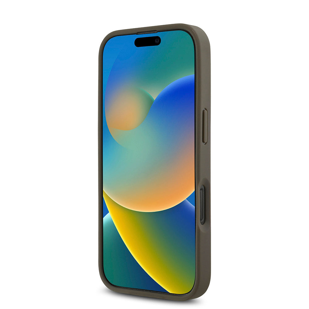 iPhone 16 Pro Kılıf DKNY Orjinal Lisanslı Magsafe Şarj Özellikli 3D Yazılı Repeat Pattern Kılıf Kahverengi