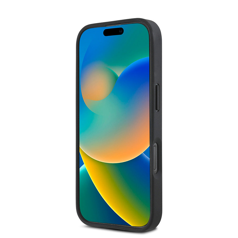 iPhone 16 Pro Kılıf DKNY Orjinal Lisanslı Magsafe Şarj Özellikli 3D Yazılı Repeat Pattern Kılıf Siyah