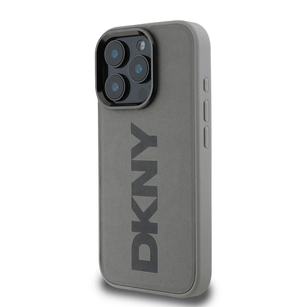 iPhone 16 Pro Kılıf DKNY Orjinal Lisanslı Magsafe Şarj Özellikli PU Deri Plain Kılıf Kahverengi