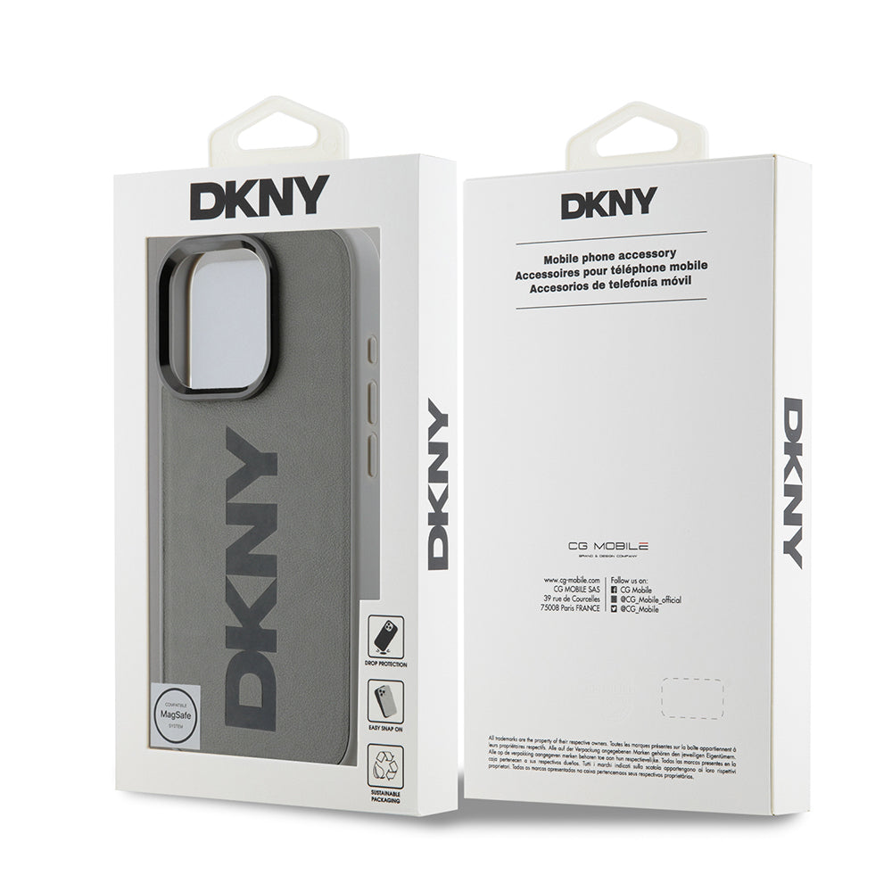iPhone 16 Pro Kılıf DKNY Orjinal Lisanslı Magsafe Şarj Özellikli PU Deri Plain Kılıf Kahverengi