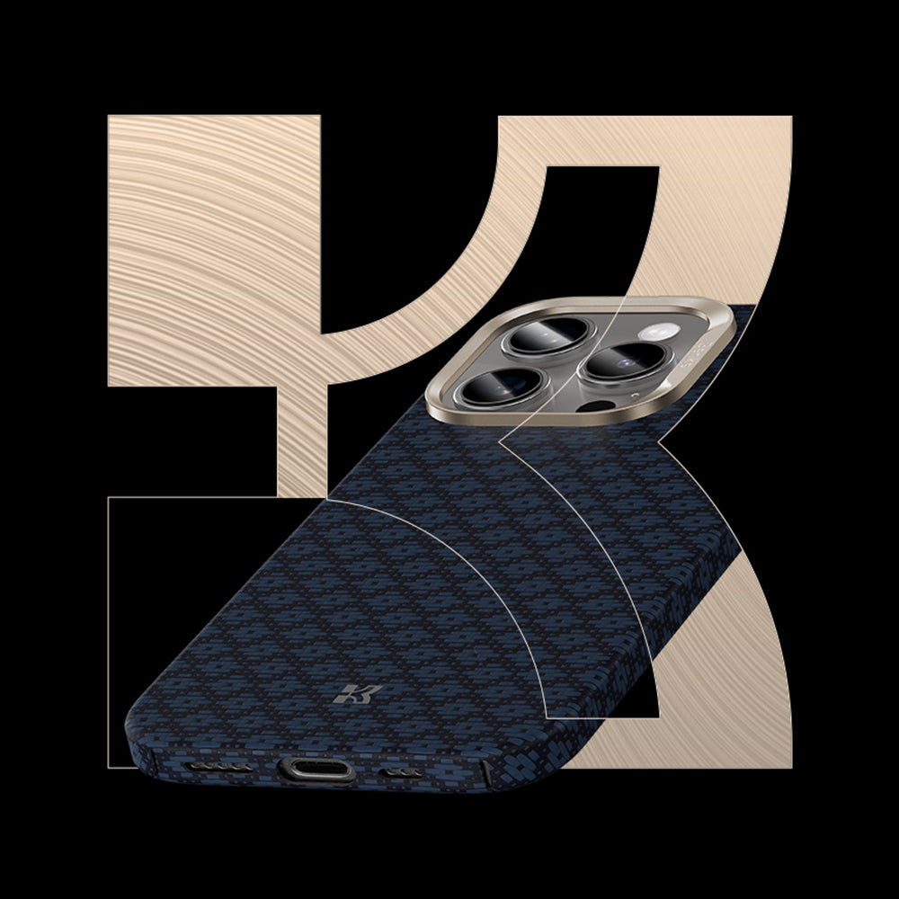 Apple iPhone 16 Pro Kılıf M-Safe Şarj Özellikli Benks ArmorAir ArmorGrid Serisi Kevlar Kapak Siyah