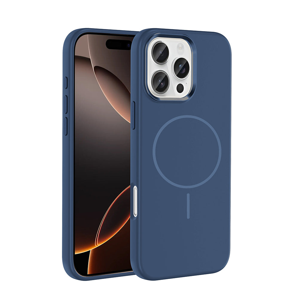 Apple iPhone 16 Pro Kılıf M-Safe Şarj Özellikli Metal Kamera Çerçeveli Zore Edi Silikon Kapak