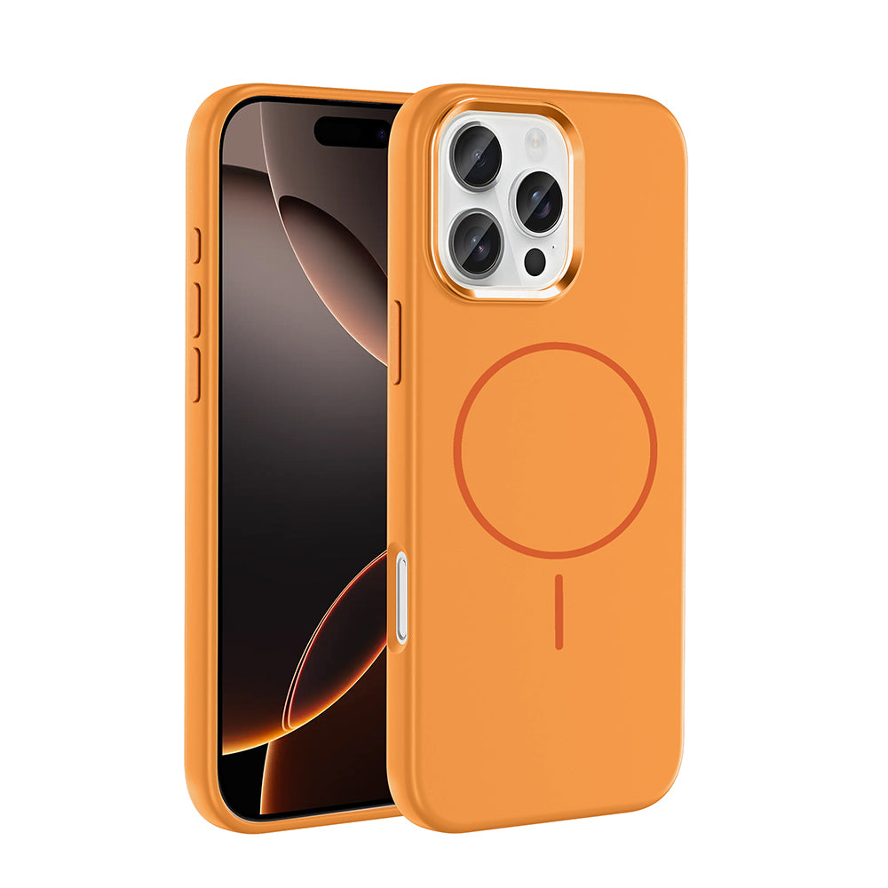 Apple iPhone 16 Pro Kılıf M-Safe Şarj Özellikli Metal Kamera Çerçeveli Zore Edi Silikon Kapak