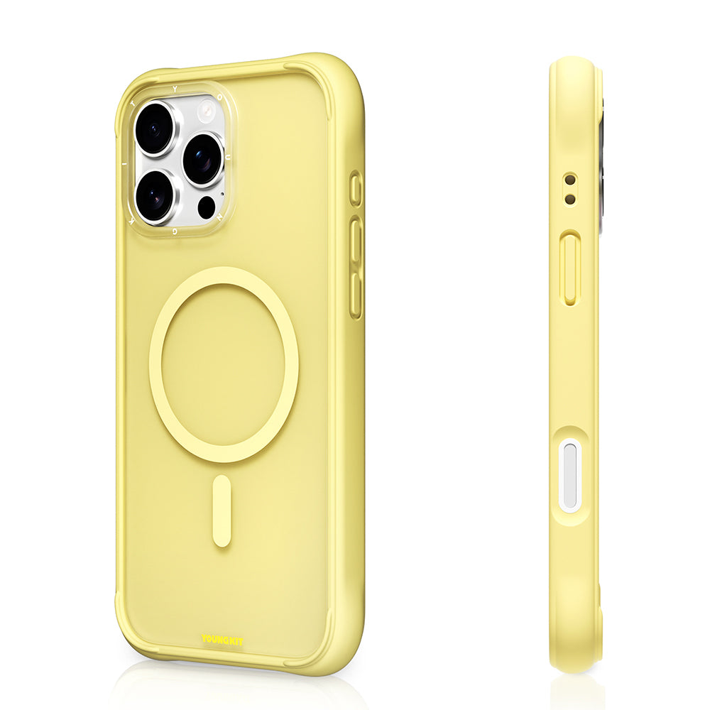 Apple iPhone 16 Pro Kılıf M-safe Şarj Özellikli Youngkit Macaroon Serisi Kapak Mavi