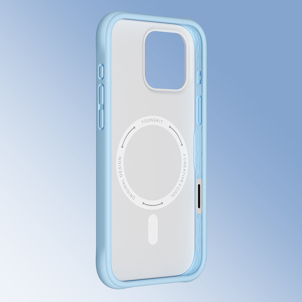 Apple iPhone 16 Pro Kılıf M-safe Şarj Özellikli Youngkit Macaroon Serisi Kapak Kırmızı