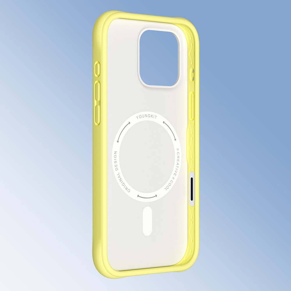 Apple iPhone 16 Pro Kılıf M-safe Şarj Özellikli Youngkit Macaroon Serisi Kapak Açık Yeşil