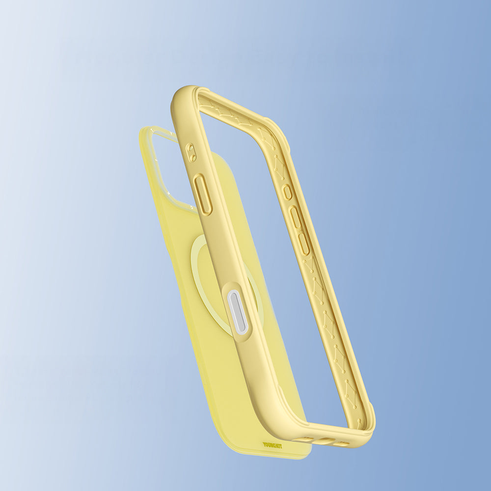 Apple iPhone 16 Pro Kılıf M-safe Şarj Özellikli Youngkit Macaroon Serisi Kapak Pembe