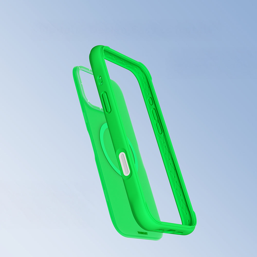 Apple iPhone 16 Pro Kılıf M-safe Şarj Özellikli Youngkit Macaroon Serisi Kapak Kırmızı