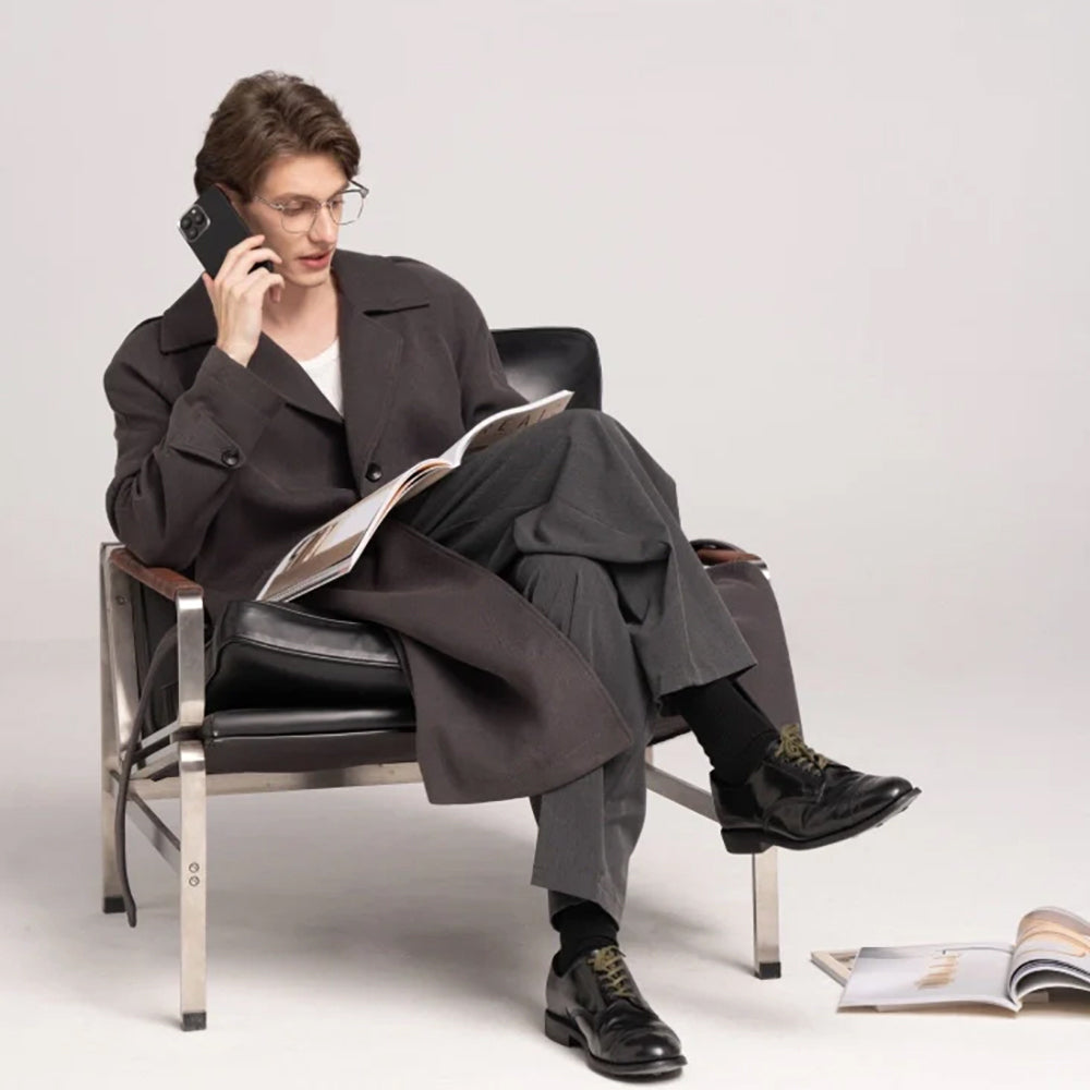 iPhone 16 Pro Kılıf Magsafe Şarj Özellikli 600D Aramid Fiber Pitaka Ultra-Slim Classic Serisi Black-Grey Twill Kılıf Siyah