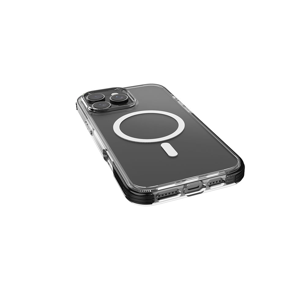 Apple iPhone 16 Pro Kılıf M-safe Şarj Özellikli Airbag Tasarımlı Raptic Clear Serisi Şeffaf Kapak Beyaz