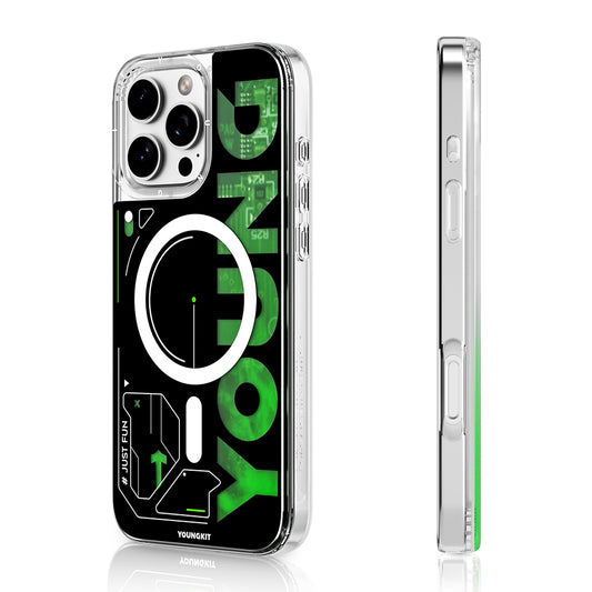 iPhone 16 Pro Kılıf Magsafe Şarj Özellikli Airbagli Çift Katmanlı Youngkit Future Streamer Serisi Kılıf Kırmızı