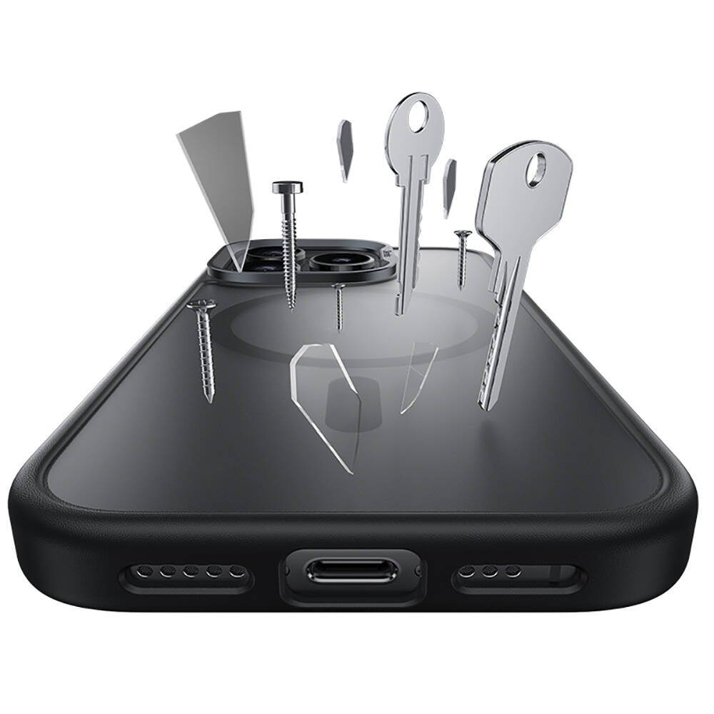 iPhone 16 Pro Kılıf Magsafe Şarj Özellikli Benks Mist Protective Kılıf Titanyum-Gold