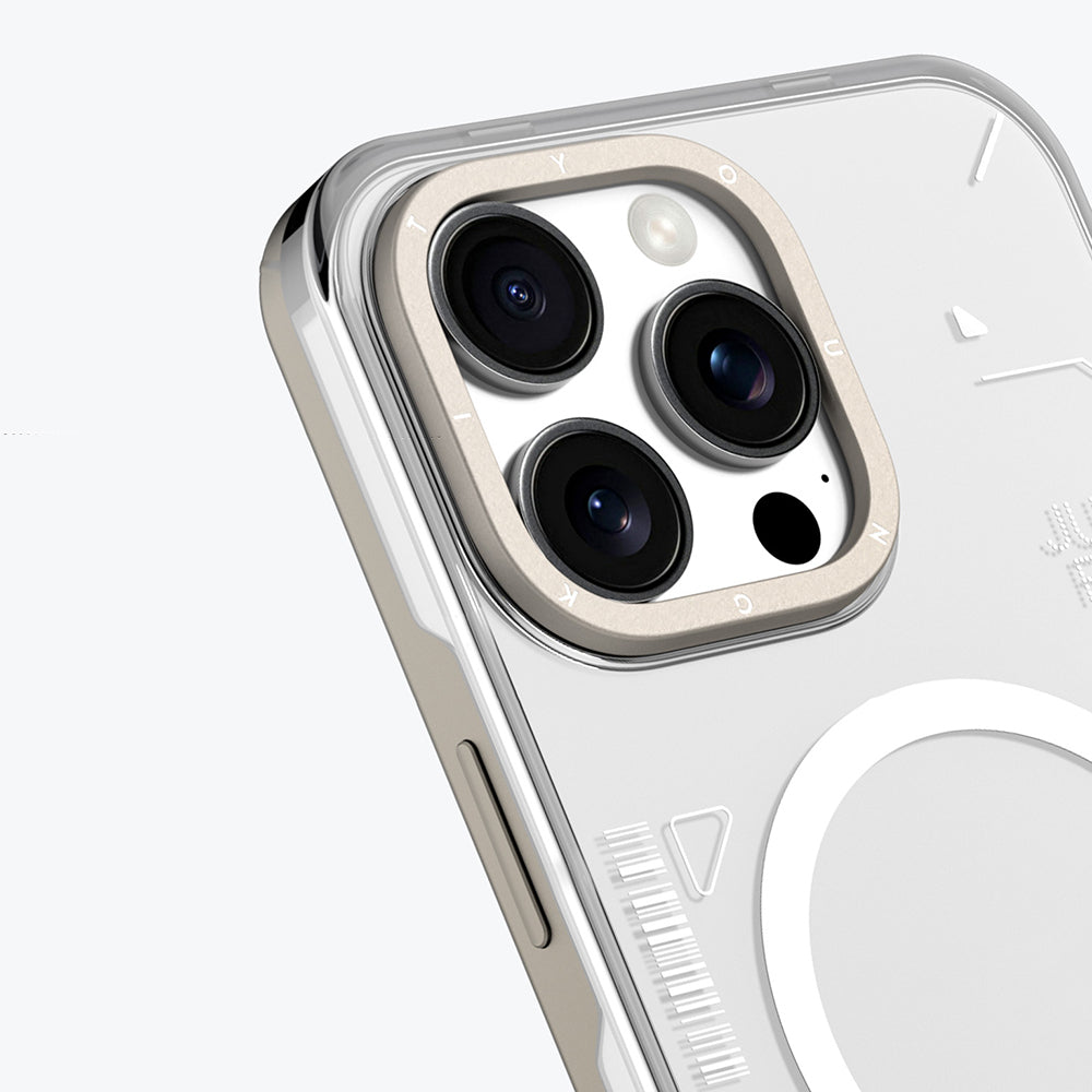 iPhone 16 Pro Kılıf Magsafe Şarj Özellikli Çıkarılabilir Arka Yüzeyli Youngkit Mecha Kılıf Desert Gold