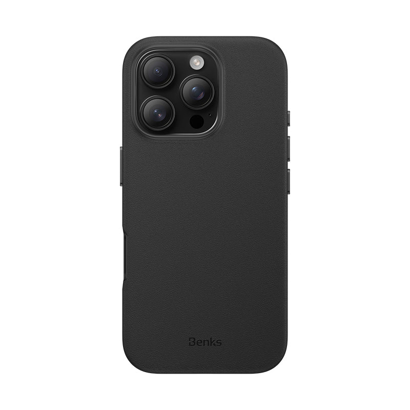 Apple iPhone 16 Pro Kılıf M-safe Şarj Özellikli Çizilmeye Dayanıklı Benks VitaPro Serisi PU Deri Kapak