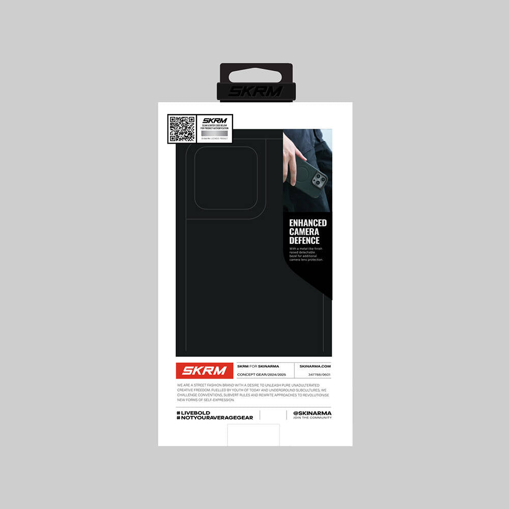 iPhone 16 Pro Kılıf Magsafe Şarj Özellikli Metal Kamera Çerçeveli Skinarma Mecha Serisi Kılıf Olive