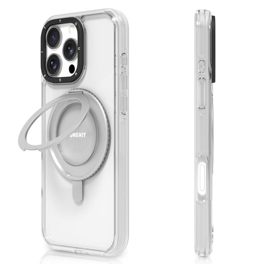 iPhone 16 Pro Kılıf Magsafe Şarj Özellikli Parmak Ring Standlı Youngkit Pivot Serisi Kılıf Şeffaf