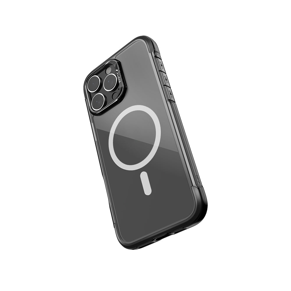 Apple iPhone 16 Pro Kılıf M-safe Şarj Özellikli Raptic Air Serisi Airbag Tasarımlı Metal Köşelikli Şeffaf Kapak Gümüş