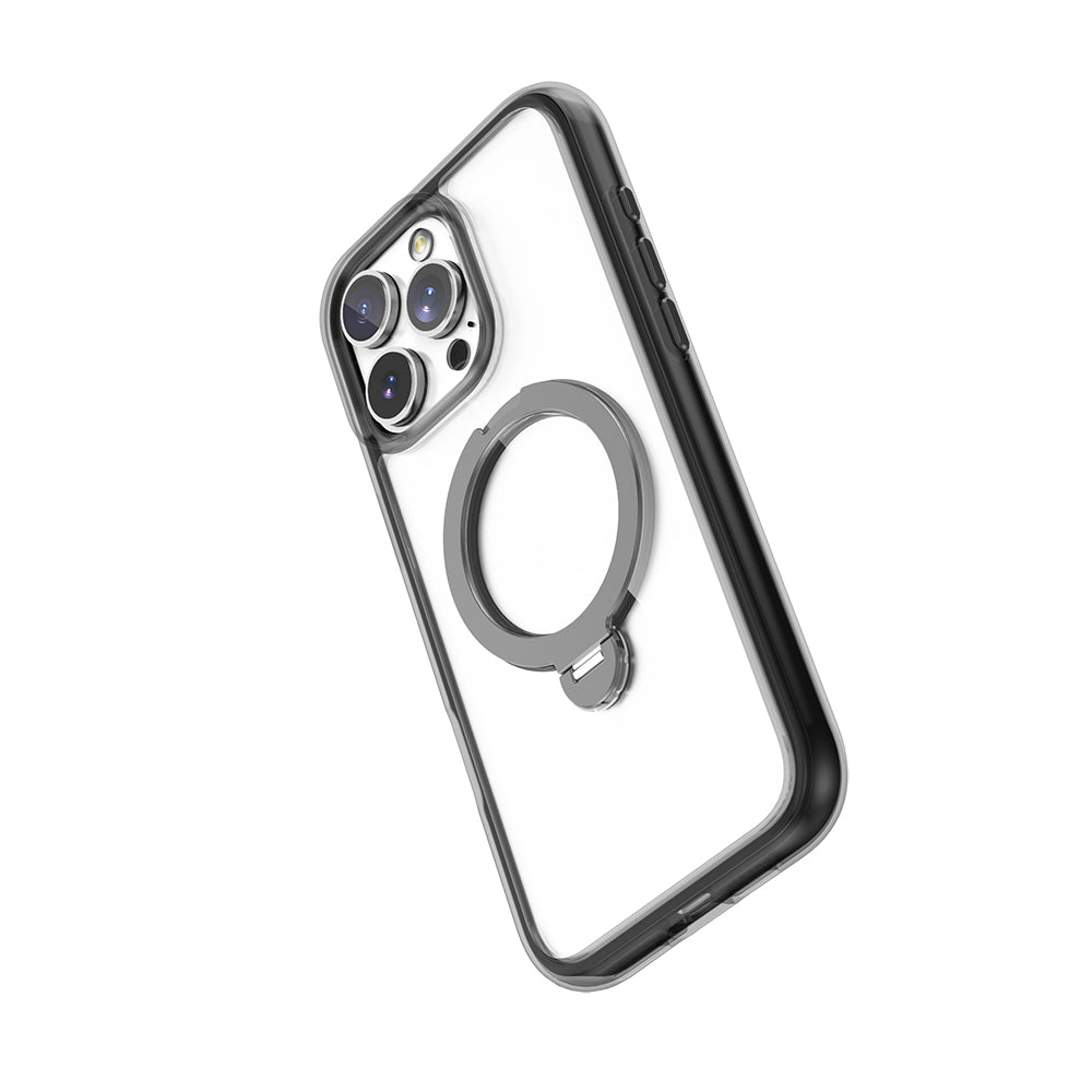 Apple iPhone 16 Pro Kılıf M-safe Şarj Özellikli Raptic AirJoy Serisi 360 Derece Dönebilen Standlı Kapak Turuncu