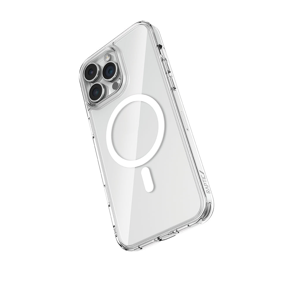 Apple iPhone 16 Pro Kılıf M-safe Şarj Özellikli Raptic Crystal M-safe Serisi Şeffaf Kapak Şeffaf