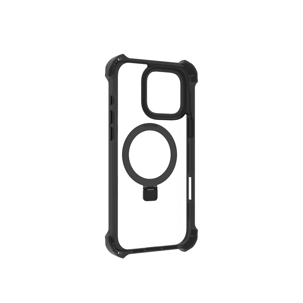 Apple iPhone 16 Pro Kılıf M-safe Şarj Özellikli Raptic Dual Serisi Şeffaf Standlı Kapak Siyah