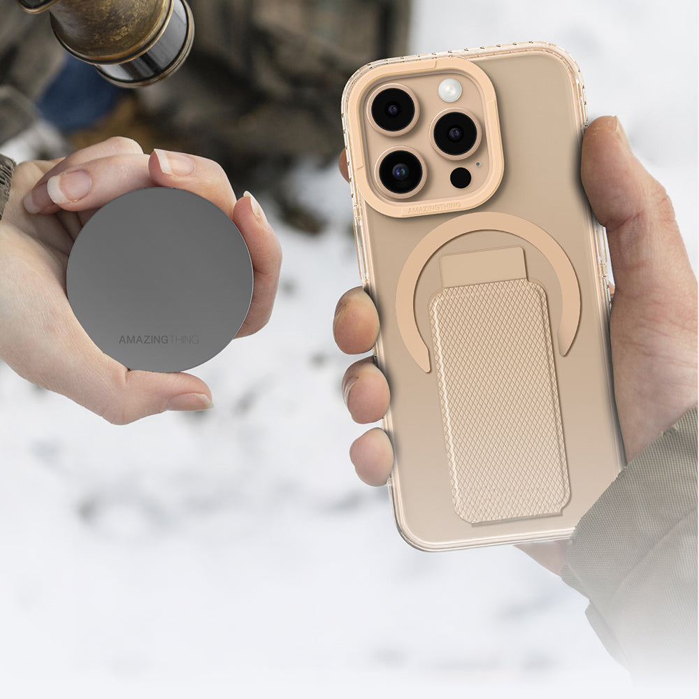 iPhone 16 Pro Kılıf Magsafe Şarj Özellikli Standlı Amazingthing Titan Pro Plus Kılıf Siyah