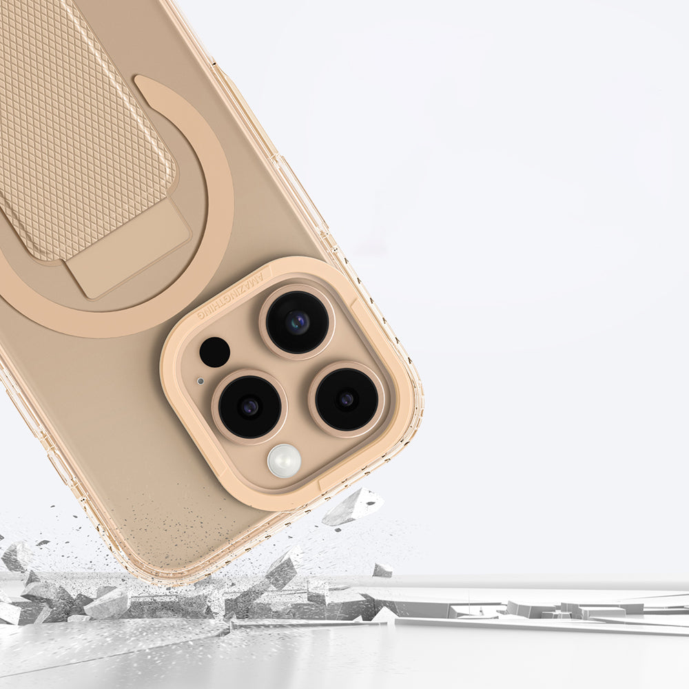 iPhone 16 Pro Kılıf Magsafe Şarj Özellikli Standlı Amazingthing Titan Pro Plus Kılıf Rose Gold