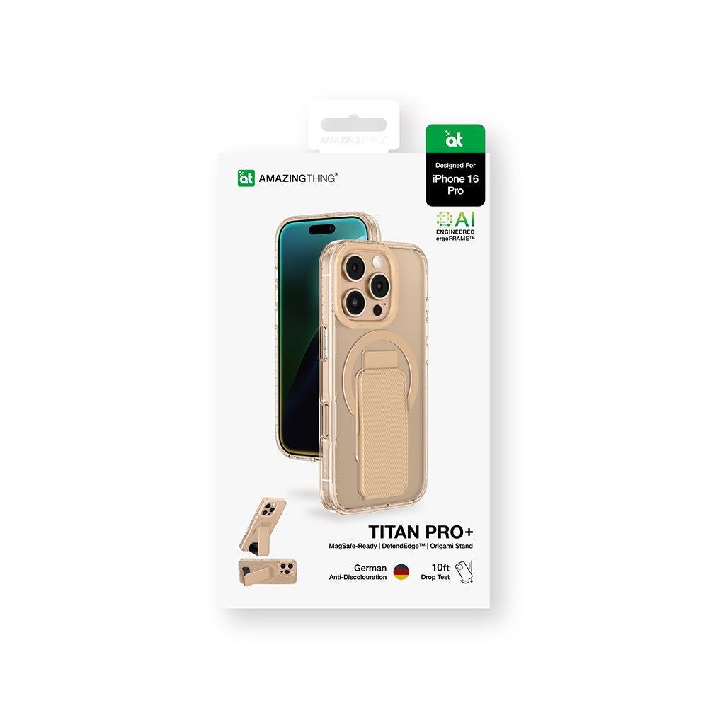 iPhone 16 Pro Kılıf Magsafe Şarj Özellikli Standlı Amazingthing Titan Pro Plus Kılıf Siyah